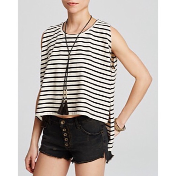 NWT Free People Madness Stripe Muscle Tank - Picture 3 of 8